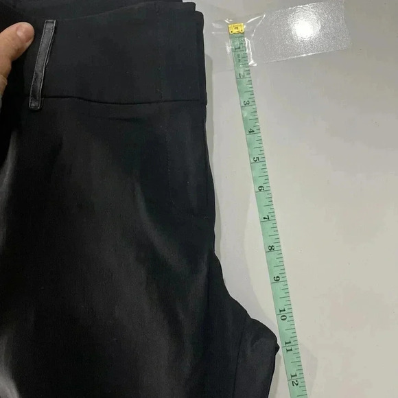 Vtg Y2K Bebe Womens 10 Viscose Nylon Dress Pants Zip Cuff Faux Leather Career - Picture 7 of 8